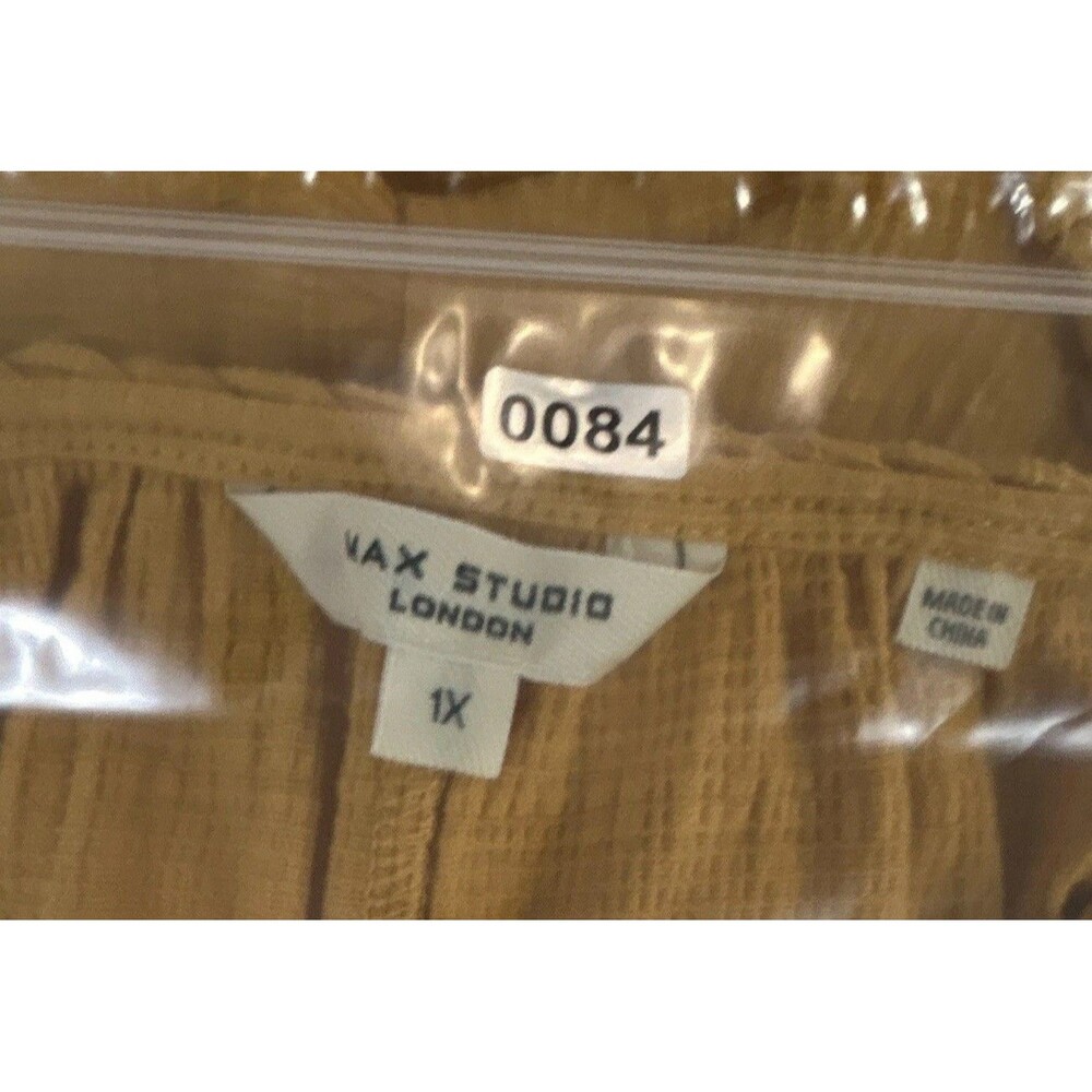 Max Studio London Yellow Knit Round Neck Short Sleeve Pullover Blouse 1X 0084 - Picture 12 of 12